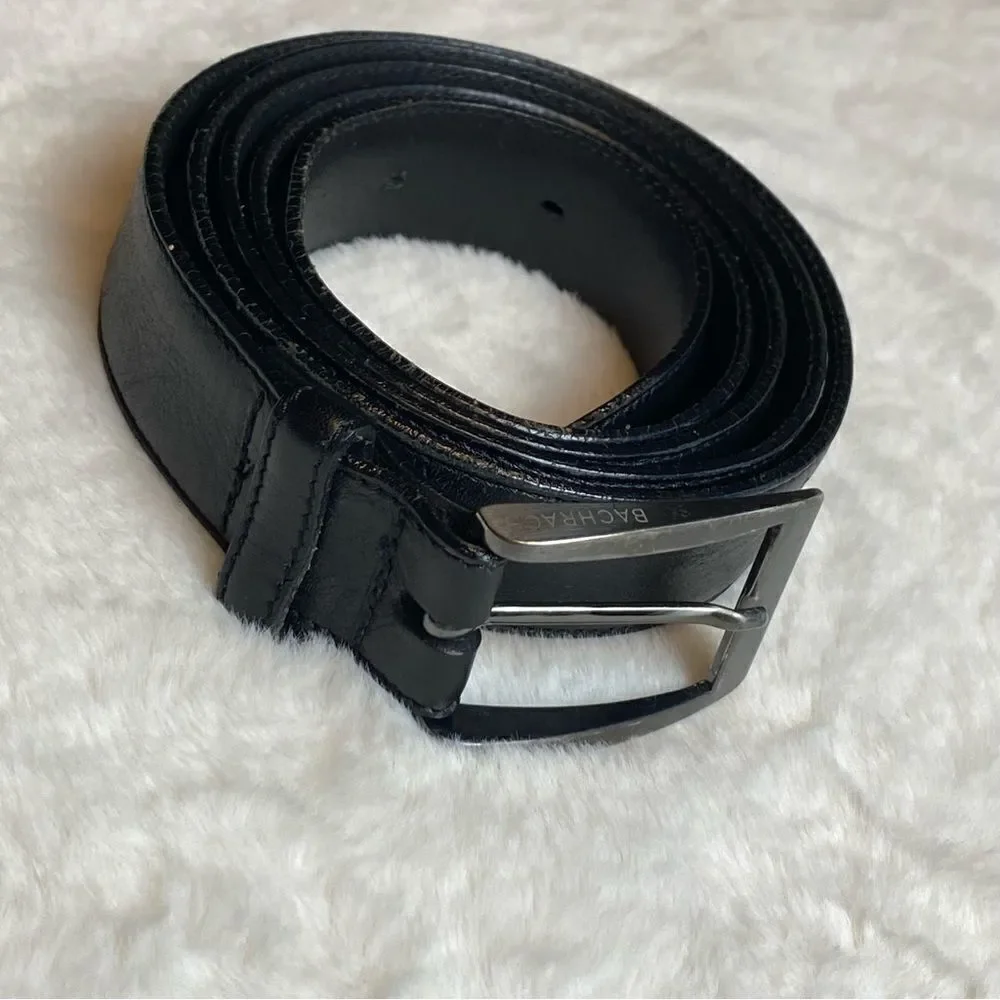 Bachrach Black Leather Belt Size 50